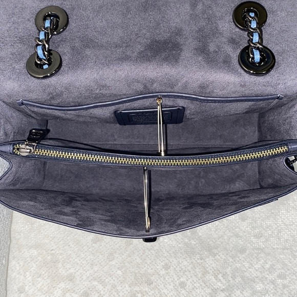 *SOLD*Coach Parker Slate Blue Leather Shoulder Bag - Picture 17 of 17